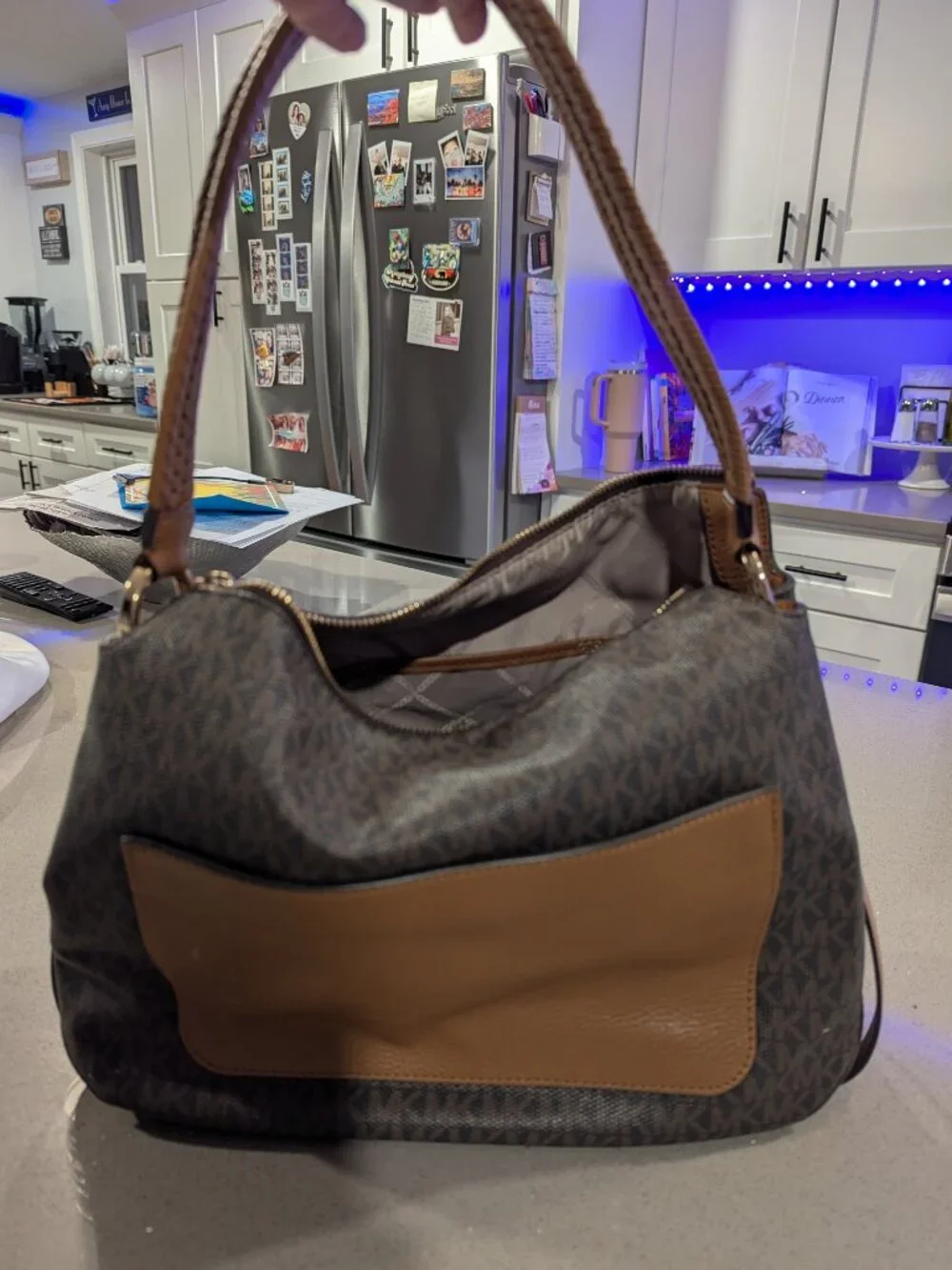 Michael Kors Signature Logo Hobo Shoulder Bag